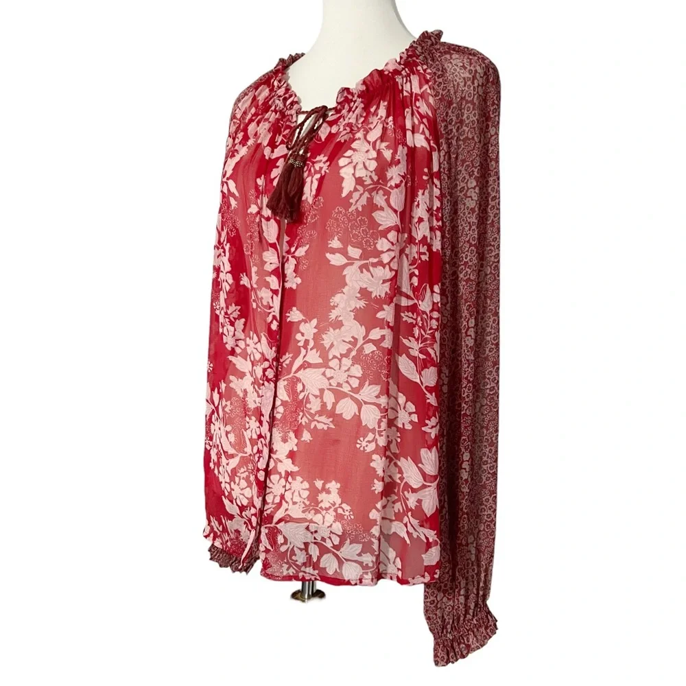 Free People Hendrix‎ Printed Top in Red